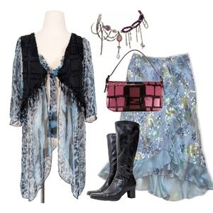 Pretty Angel Cover-up Blouse Front Tie Angel Sleeve Vest Cardigan Shawl